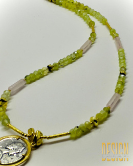 Naszyjnik z awenturynu z monetą - Kuźmińska Design