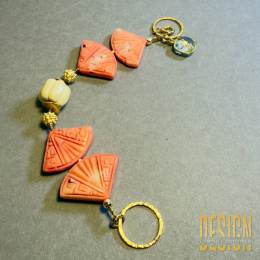 Bransoletka z rzeźbionego korala | Srebro złocone 24k – Kuźmińska Design