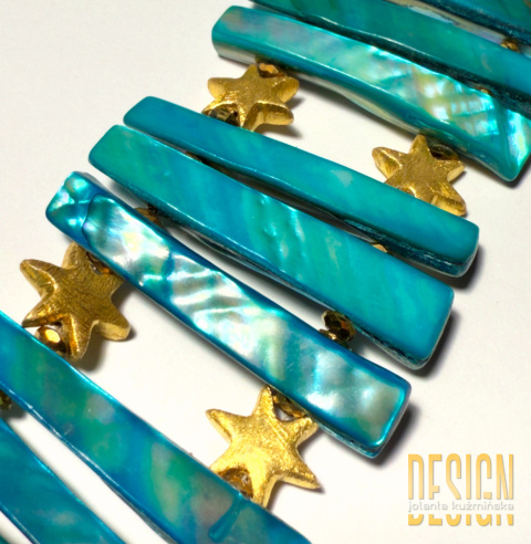 Bransoletka z muszli abalone w srebrze złoconym