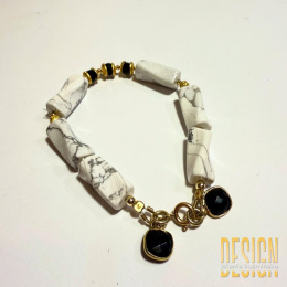 Bransoletka z turkusu Twist w srebrze złoconym