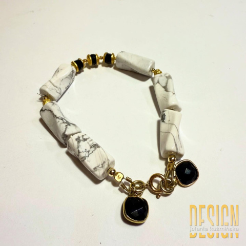 Bransoletka z turkusu Twist w srebrze złoconym