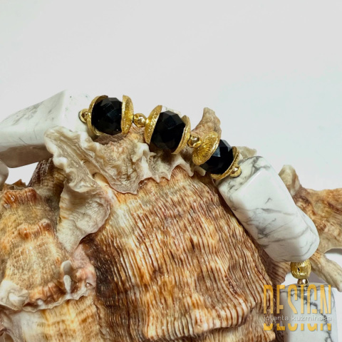 Bransoletka z turkusu Twist w srebrze złoconym