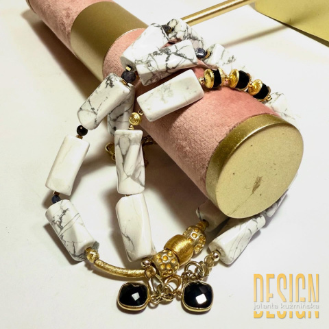 Bransoletka z turkusu Twist w srebrze złoconym