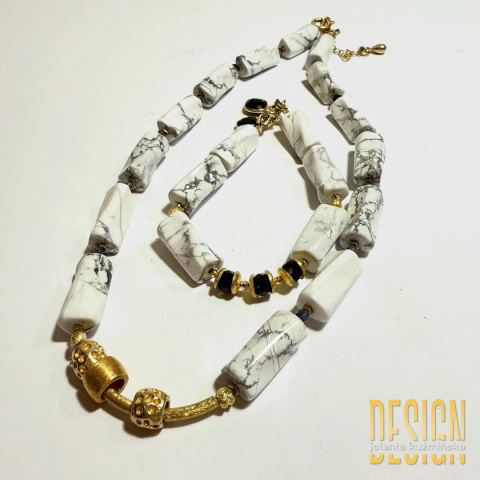 Bransoletka z turkusu Twist w srebrze złoconym