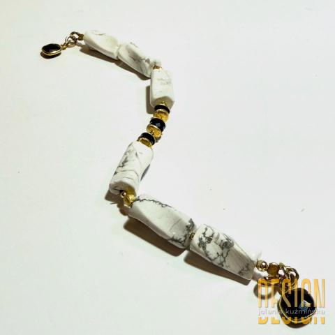 Bransoletka z turkusu Twist w srebrze złoconym