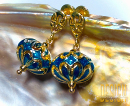 Kolczyki kule emaliowane w srebrze złoconym