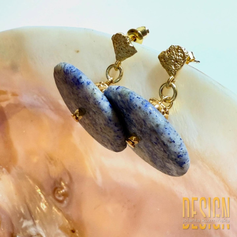 Kolczyki z azurytu w srebrze złoconym