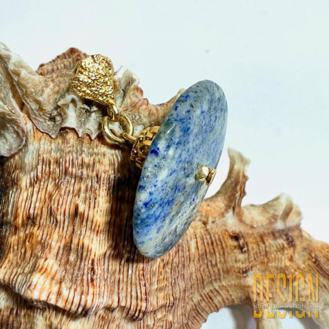 Kolczyki z azurytu w srebrze złoconym