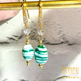Kolczyki Murano w zieleni | Biżuteria Premium Kuźmińska Design