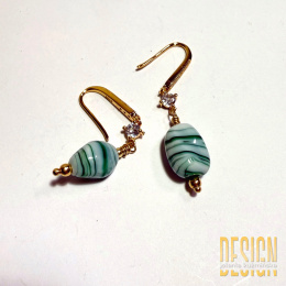 Kolczyki Murano w zieleni | Biżuteria Premium Kuźmińska Design