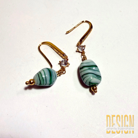 Kolczyki Murano w zieleni | Biżuteria Premium Kuźmińska Design