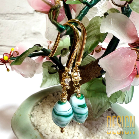 Kolczyki Murano w zieleni | Biżuteria Premium Kuźmińska Design