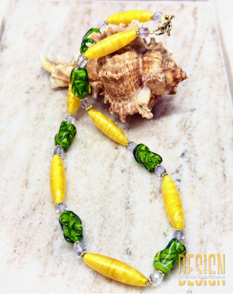 Naszyjnik Murano z topazem w złoconym srebrze | Kuźmińska Design