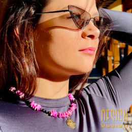 Naszyjnik z muszli i nocy Kairu – Powiew Lata | Srebro pozłacane 24K Kuźmińska Design