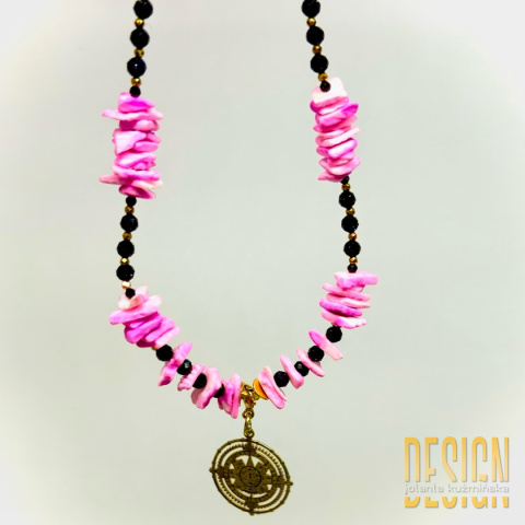 Naszyjnik z muszli i nocy Kairu – Powiew Lata | Srebro pozłacane 24K Kuźmińska Design