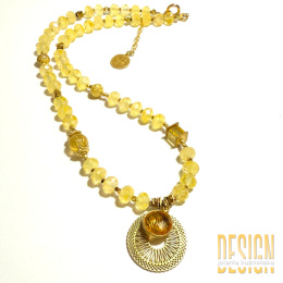 Naszyjnik z cytrynów w srebrze złoconym – elegancka biżuteria