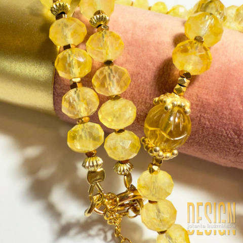 Naszyjnik z cytrynów w srebrze złoconym – elegancka biżuteria