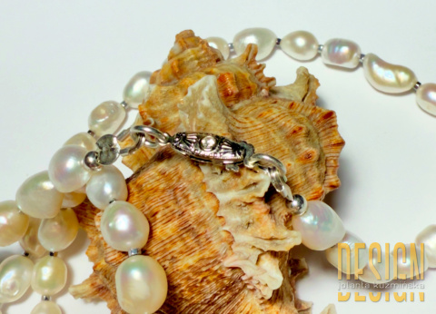 Naszyjnik z pereł z różowym topazem – kolekcja Titanic | Kuźmińska Design