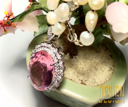 Naszyjnik z pereł z różowym topazem – kolekcja Titanic | Kuźmińska Design