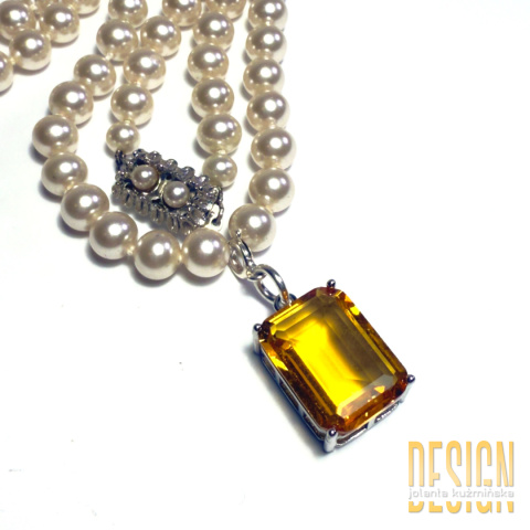 Naszyjnik z pereł z cytrynem – kolekcja Titanic | Kuźmińska Design