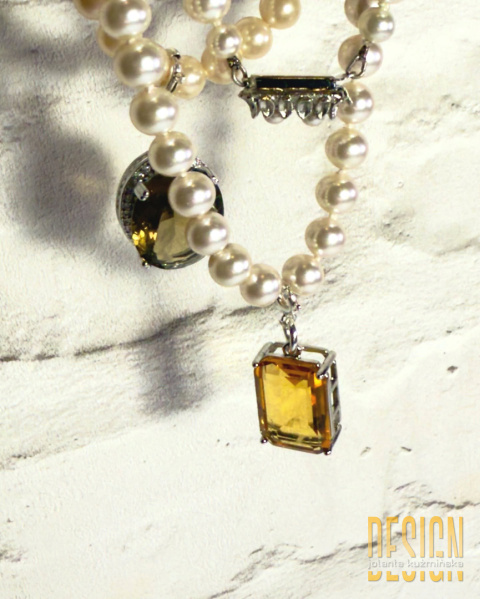 Naszyjnik z pereł z cytrynem – kolekcja Titanic | Kuźmińska Design