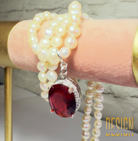 Naszyjnik z pereł z rubinem – kolekcja Titanic | Kuźmińska Design