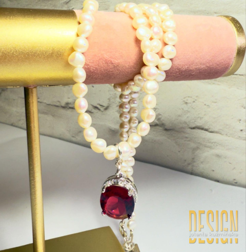 Naszyjnik z pereł z rubinem – kolekcja Titanic | Kuźmińska Design