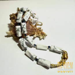 Naszyjnik z turkusu Twist – srebro pozłacane 24k