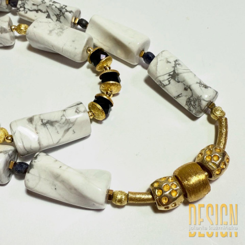 Naszyjnik z turkusu Twist – srebro pozłacane 24k