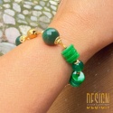 Bransoletka jadeit i malachit 19,5–20 cm | Kuźmińska Design