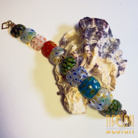 Bransoletka z autentycznego szkła Murano w srebrze pozłacanym 24 K | Kuźmińska Design
