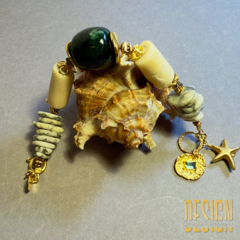 Bransoletka z białym koralem, serpentynitem i jadeitem – Kuźmińska Design