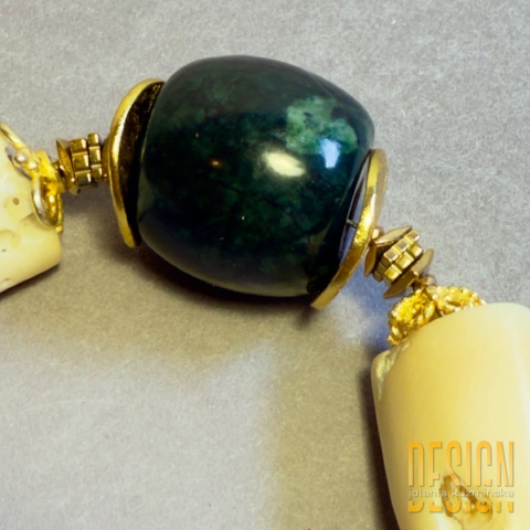 Bransoletka z białym koralem, serpentynitem i jadeitem – Kuźmińska Design