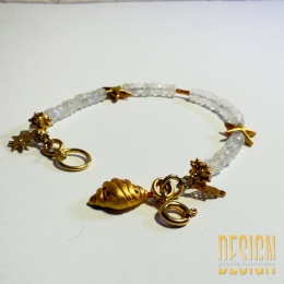 Bransoletka z kamienia księżycowego i srebra złoconego 24k – luksusowy styl boho