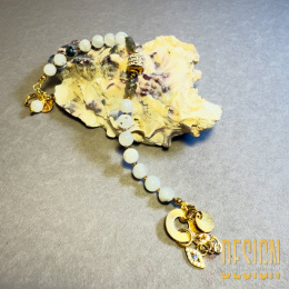 Bransoletka z kamieniem księżycowym i srebrem złoconym 24k – Kuźmińska Design