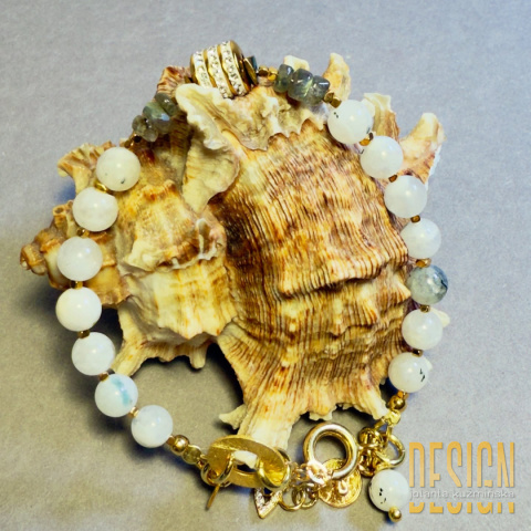 Bransoletka z kamieniem księżycowym i srebrem złoconym 24k – Kuźmińska Design