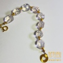 Bransoletka z kwarcu różowego – srebro pozłacane