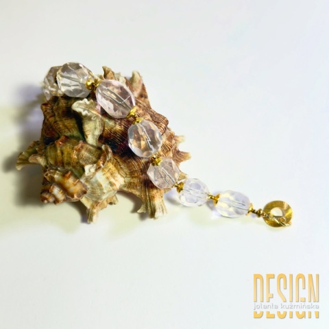 Bransoletka z kwarcu różowego – srebro pozłacane