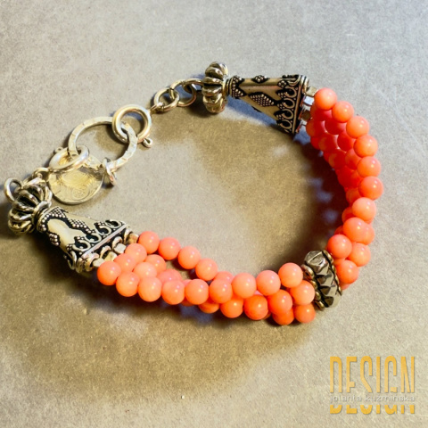 Bransoletka z naturalnego koralu i srebra 925 – unikat handmade | Kuźmińska Design
