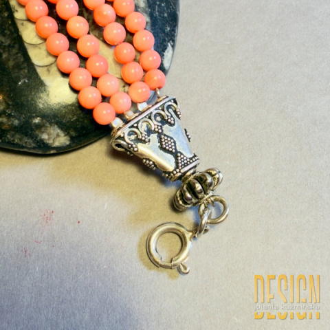 Bransoletka z naturalnego koralu i srebra 925 – unikat handmade | Kuźmińska Design