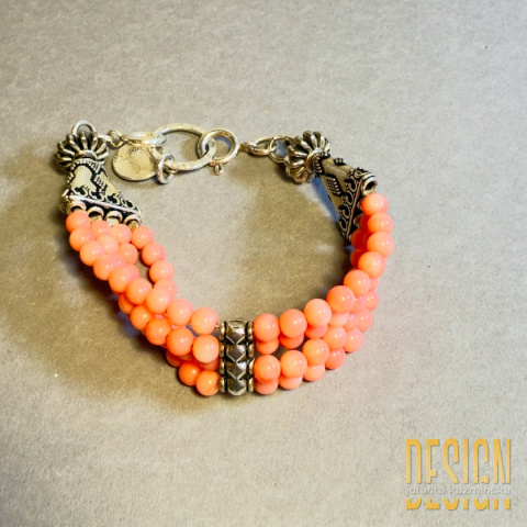 Bransoletka z naturalnego koralu i srebra 925 – unikat handmade | Kuźmińska Design