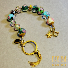 Bransoletka Murano z pozłacanym srebrem i złotymi detalami | Kuźmińska Design