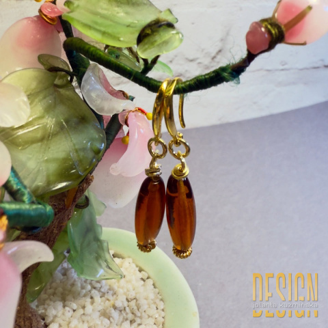 Kolczyki z naturalnym cytrynem w srebrze złoconym 24k – elegancka biżuteria handmade