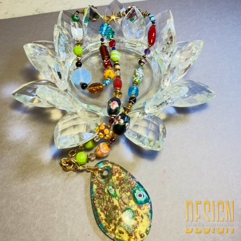 Naszyjnik artystyczny Murano z odpinaną zawieszką | Kuźmińska Design