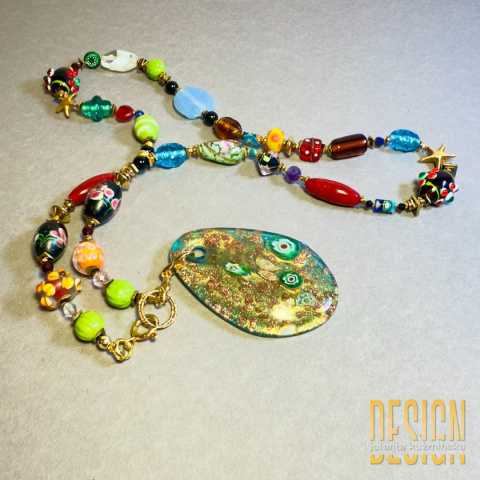 Naszyjnik artystyczny Murano z odpinaną zawieszką | Kuźmińska Design