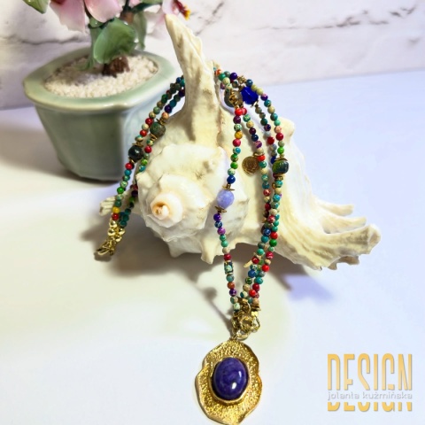 Naszyjnik jaspisy czaroit biżuteria premium JKD