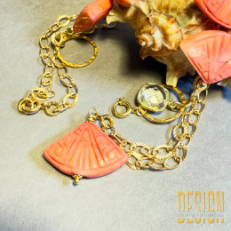 Naszyjnik z koralem na złoconym srebrze | Ręczne wykonanie – Kuźmińska Design