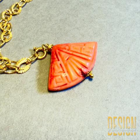 Naszyjnik z koralem na złoconym srebrze | Ręczne wykonanie – Kuźmińska Design