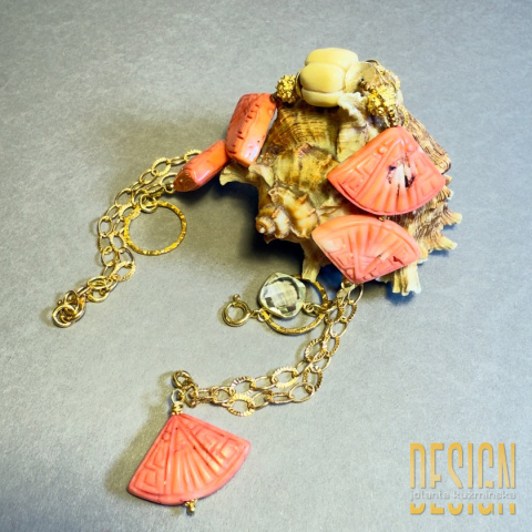 Naszyjnik z koralem na złoconym srebrze | Ręczne wykonanie – Kuźmińska Design