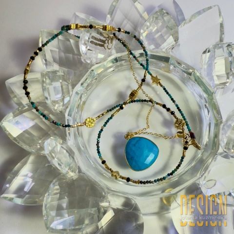 Naszyjnik z chryzokoli i turkusu – kolekcja Magic Drops | Kuźmińska Design